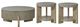 Liberty Furniture Affinity 3-Piece Gray Occasional Table with Dusty Taupe Base Set-2
