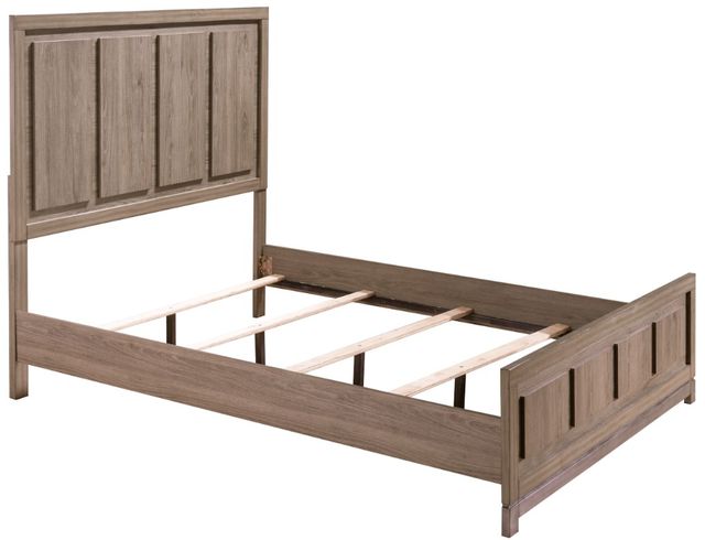 Crown Mark River Gray Oak King Panel Bed-2