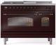 Ilve® Nostalgie II Series 48" Burgundy Pro Style Dual Fuel Range-0