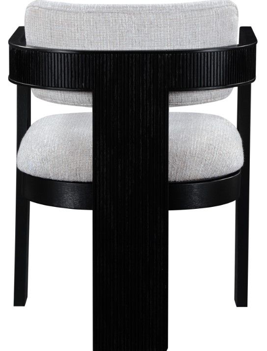 Meridian Furniture Sacha Gray/Black Linen Textured Upholstered Dining Chair-3