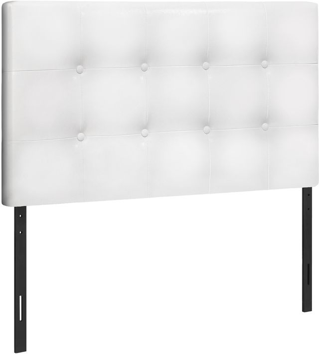 Monarch Specialties Inc. White Leather Look Twin Headboard-0