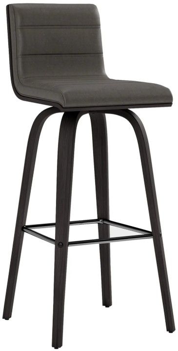 Armen Living Vienna 4-Piece Black Brushed/Gray Swivel Barstool Set-0