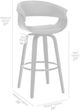 Armen Living Julyssa Black Brushed/Gray Swivel Counter Stool-2