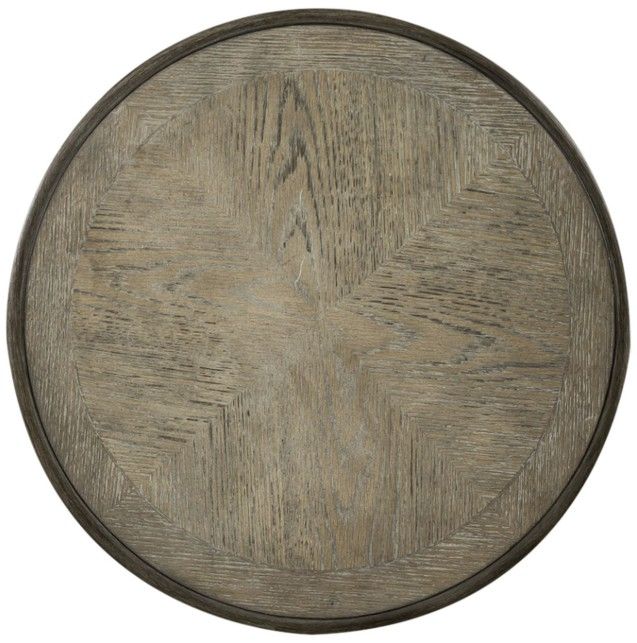 Liberty Furniture Magnolia Manor Weathered Bark Round End Table with Antique White Base-3