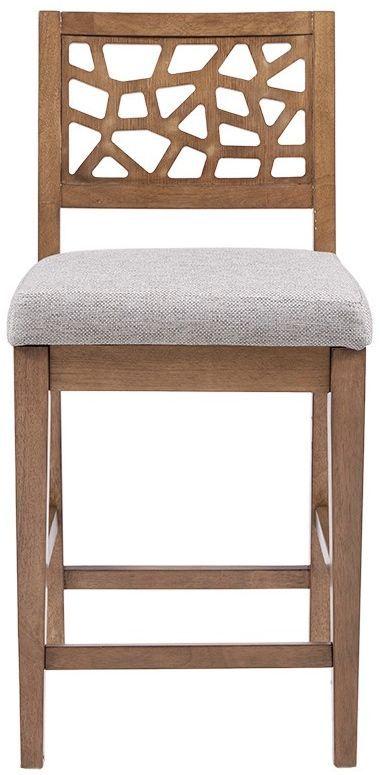 Olliix by INK+IVY Light Grey Crackle Bar Stool-1
