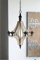 A & B Home White Harper 6-Light Washed-Wood Chandelier-5