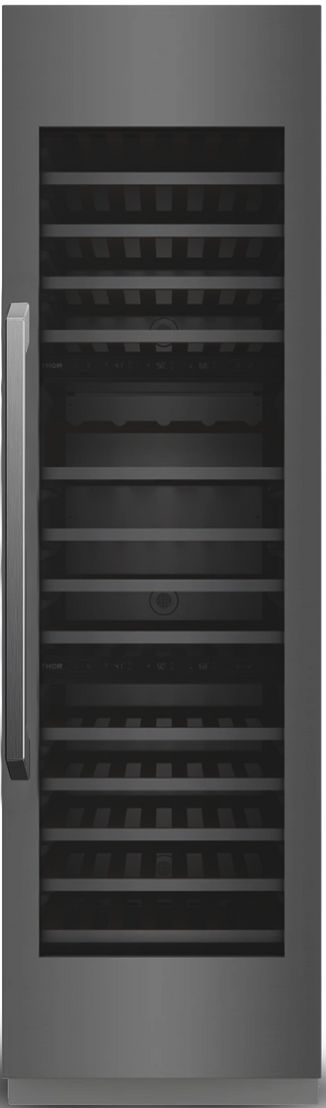 Induction Hardware 24" Black Stainless Steel Three Zone Built-In Wine Cooler-0