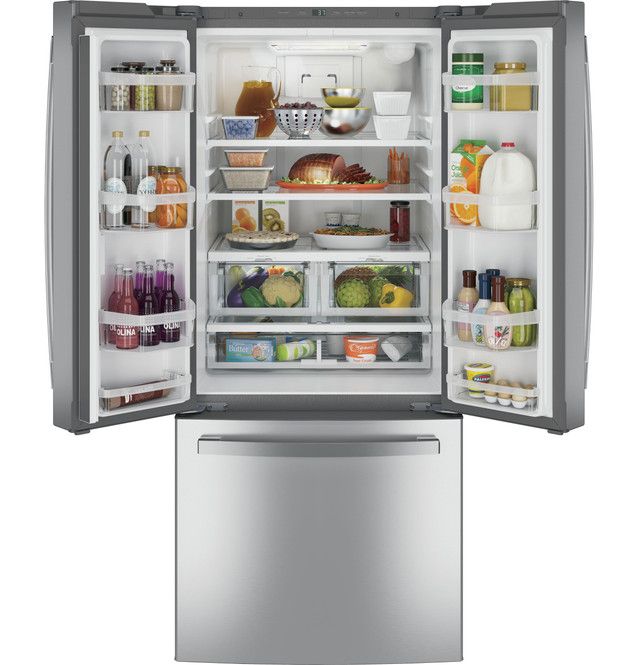 GE® 30" 20.8 Cu. Ft. Fingerprint Resistant Stainless Steel French Door Refrigerator-2