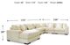 Signature Design by Ashley® Lindyn 6-Piece Ivory Left-Arm Facing Sectional and Chaise-2