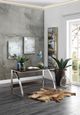 Homelegance® Tioga Glass Top Writing Desk with Brushed Chrome Legs-1