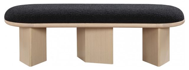 Meridian Furniture Wilshire Black/Natural Upholstered Bench-1