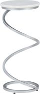 Powell® Gigi White Spiral Drink Table with Silver Base-3