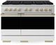 ZLINE Marino 48" Stainless Steel Pro Style Gas Range with White Matte Door and Champagne Bronze Accents-0
