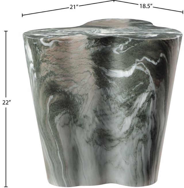 Meridian Furniture Monza Green Marble End Table-4