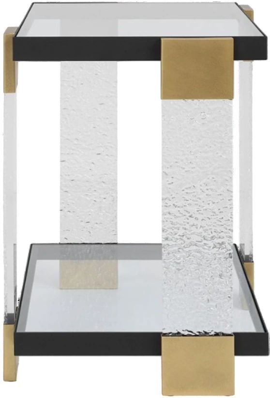 Uttermost® Bendena Glass Top Side Table with Brass Base-4