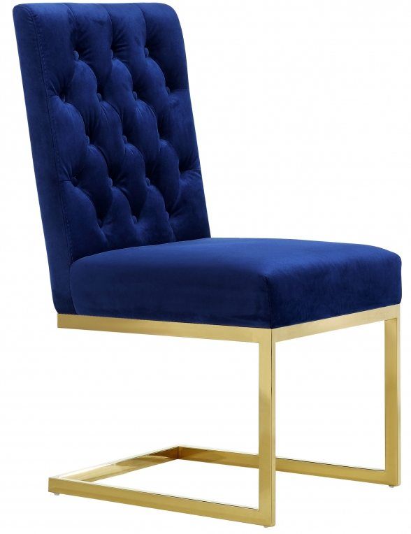 Meridian Furniture Cameron Navy Velvet Dining Chair-0