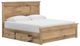 Signature Design by Ashley® Makidern Tan King Panel Bed with 4-Drawer Storage-3