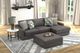 iAmerica Aurora Steel Leather Right Arm Chaise Sofa-0