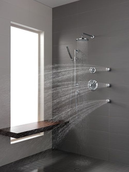 Brizo Odin® Polished Chrome Slide Bar Handshower With H2OKinetic Technology-2