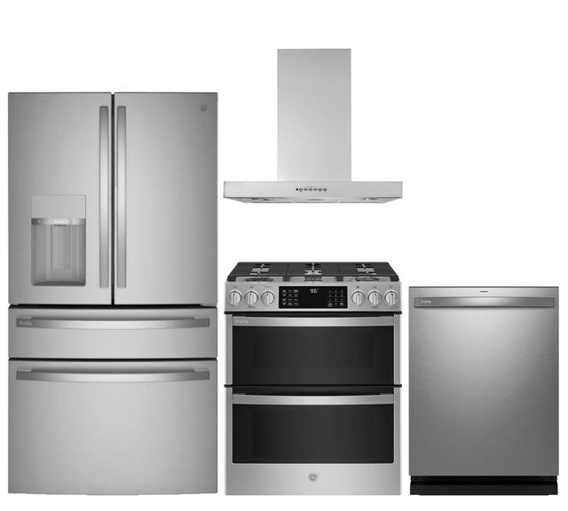 GE Profile™ 4 Piece Stainless Steel Gas Kitchen Package-0