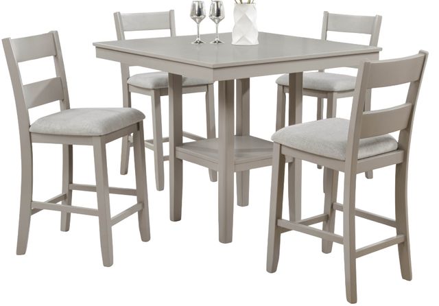 Crown Mark Lester 5-Piece Greige Counter Dining Set-0