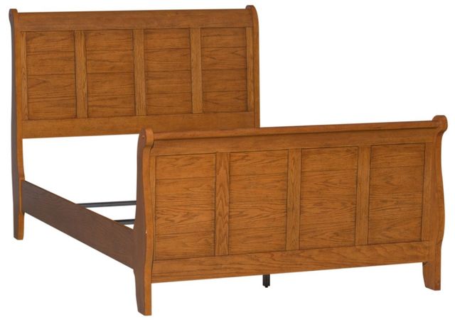 Liberty Furniture Grandpas Cabin Aged Oak Full Youth Sleigh Bed-0