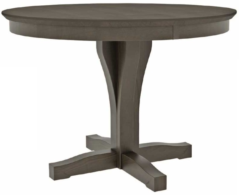 Country View Woodworking Customizable Belmont 38" Cherry Top Dining Table with 1-Leaf and Brown Maple Base