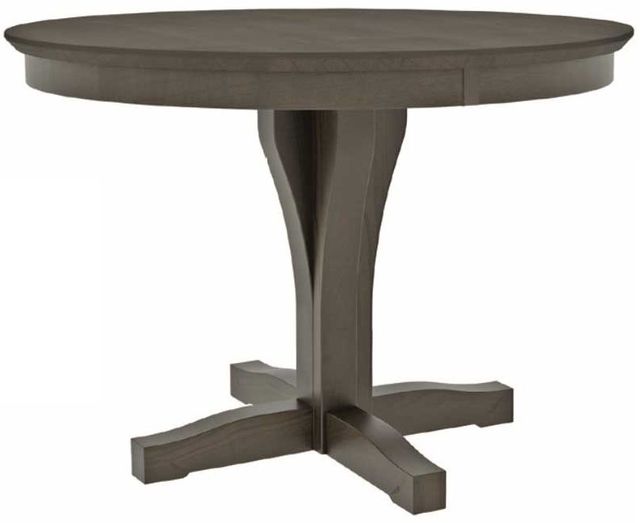 Country View Woodworking Customizable Belmont 38" Cherry Top Dining Table with 1-Leaf and Brown Maple Base-0