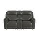 Elements International Mustang Anthrocite Power Reclining Console Loveseat with Power Headrest and Lumbar-2