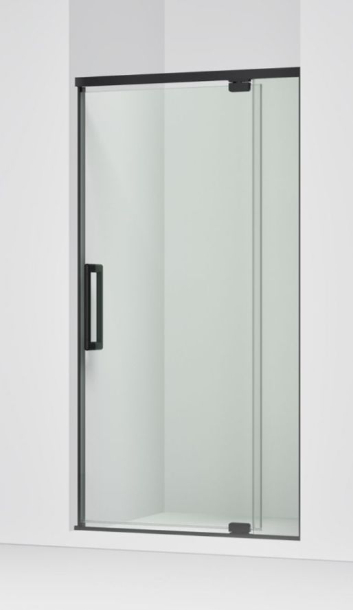 KOHLER Statement™ Matte Black 76" x 36" - 42" Pivot Shower Door with Thick Glass-0
