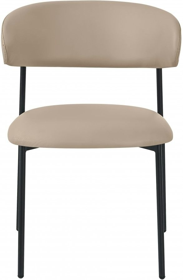 Meridian Furniture Lupita Taupe/Matte Black Vegan Leather Dining Chair-1