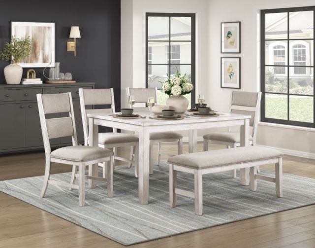 Homelegance® Savile Brushed Antique White/Light Gray Side Chair-1