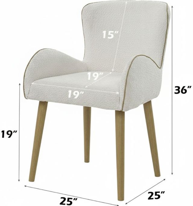 ACME Furniture Qwin 2-Piece Beige/Oak Arm Chair Set-3