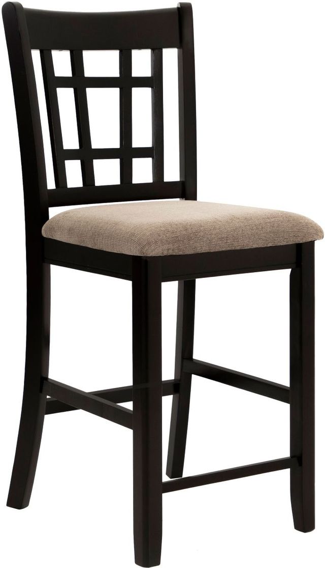 Coaster® Lavon 2-Piece Lattice Back Tan Espresso Counter Chairs-2