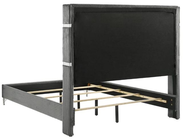 Coaster® Lucia Gray Eastern King Upholstered Panel Bed-2
