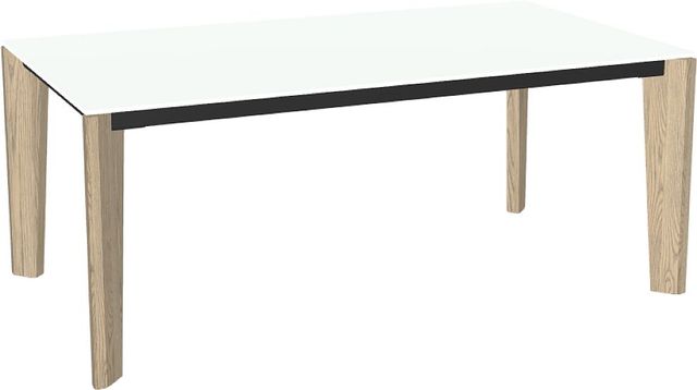 Amisco Customizable Fabiola 72" Rectangular Dining Table with 0.5" White Glass Top-0