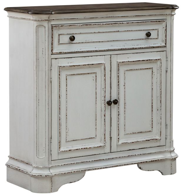 Liberty Furniture Magnolia Manor Antique White Weathered Bark Accent Cabinet Fischer s Furniture and Appliance Tell City IN