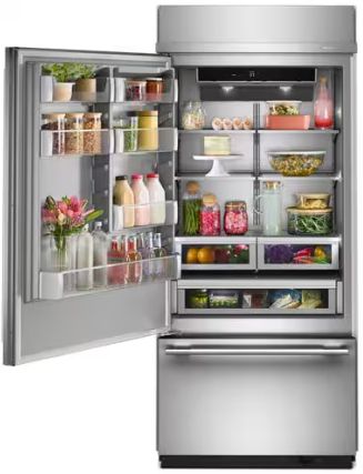 KitchenAid® 36” 20.9 Cu. Ft. PrintShield™ Stainless Steel Built-In Bottom Freezer Refrigerator with Platinum Interior-3