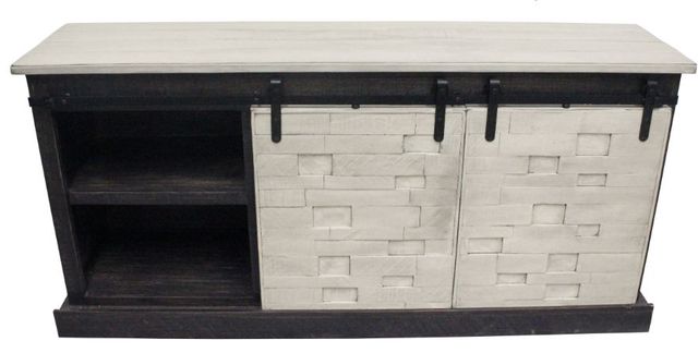 American Heartland Manufacturing Rustic 68" Two-Tone Mosaic TV Stand-1