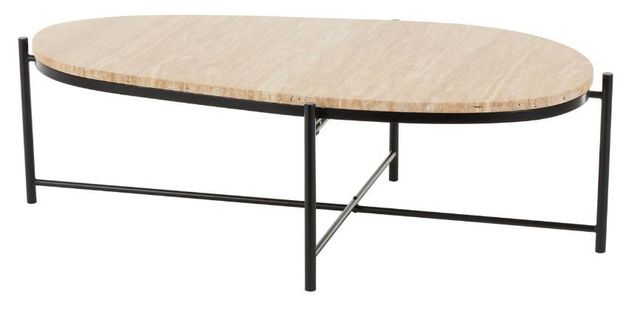 Deco Marche Beige Coffee Table with Black Support-2