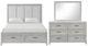 New Classic® Home Furnishings Fiona 3-Piece Mist Gray Queen Panel Storage Bedroom Set-0