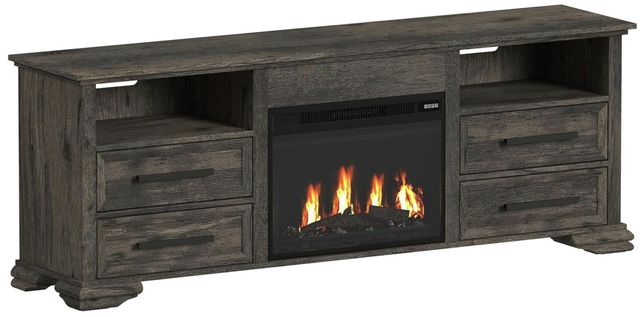 Elements International Park Ridge Charcoal 82'' TV Console with Fireplace Insert-0
