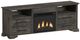 Elements International Park Ridge Charcoal 82'' TV Console with Fireplace Insert-0