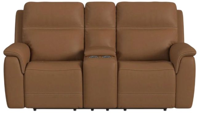 Flexsteel® Sawyer Harvest Leather Power Reclining Loveseat with Console, Power Headrests and Lumbar-2