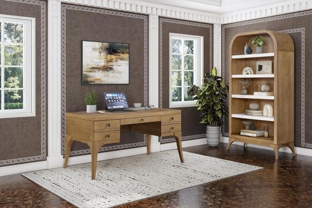 Bernards Tapestry Beige 5-Drawer Desk-1