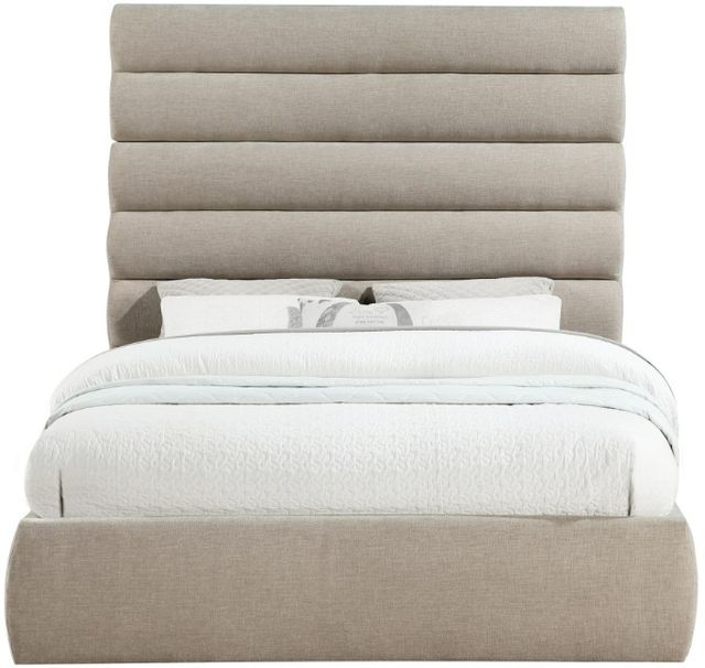 Meridian Furniture Adam Beige 71'' Queen Upholstered Panel Bed-1