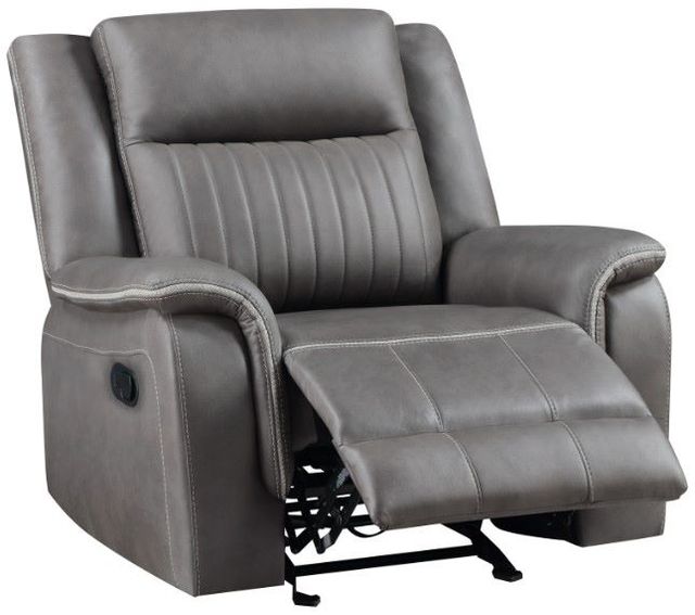 New Classic® Home Furnishings Enzo Gray Manual Glider Recliner-3