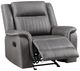 New Classic® Home Furnishings Enzo Gray Manual Glider Recliner-3