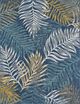 KAS Rugs Dahlia Ivory Blue Palms 5'x7' Area Rug-1