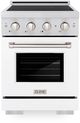 ZLINE Paramount 24" Satin Stainless Steel Pro Style Induction Range with White Matte Door-0